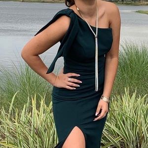 Dark green prom dress